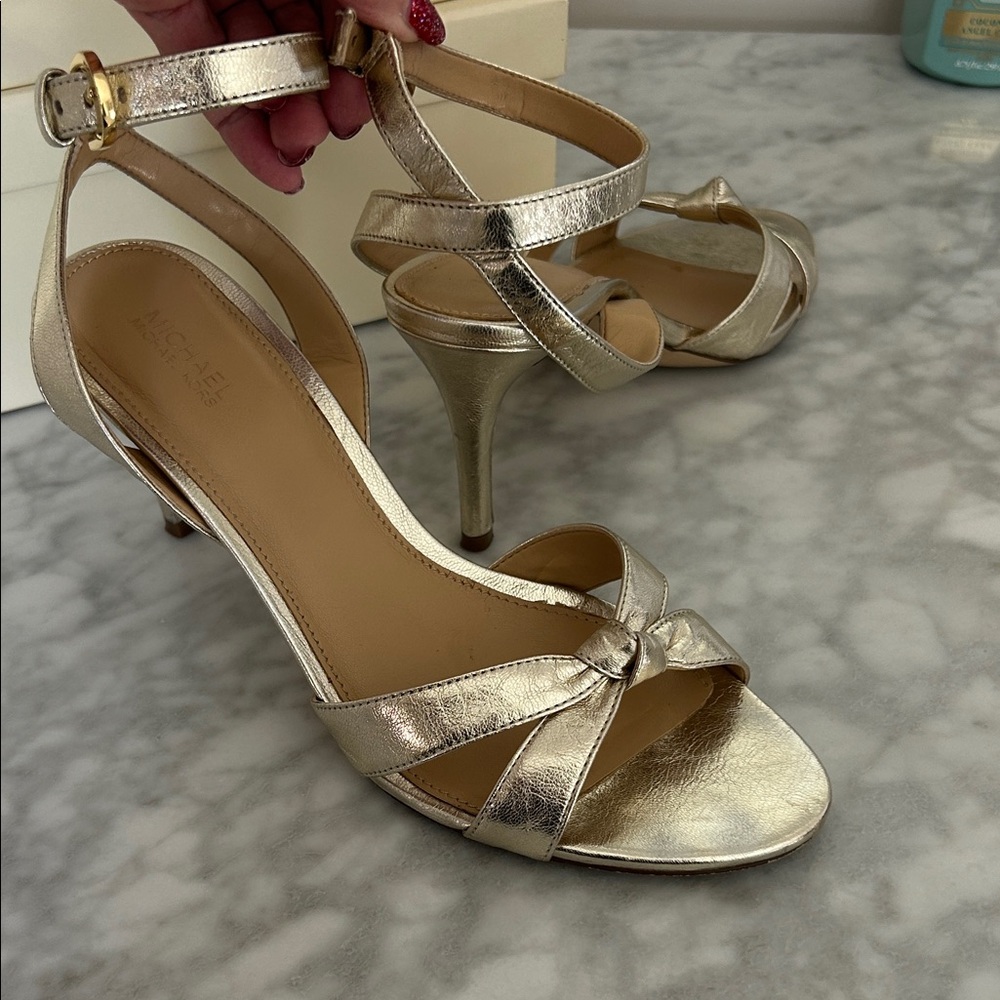 MICHAEL Michael Kors Gold Strappy Heels